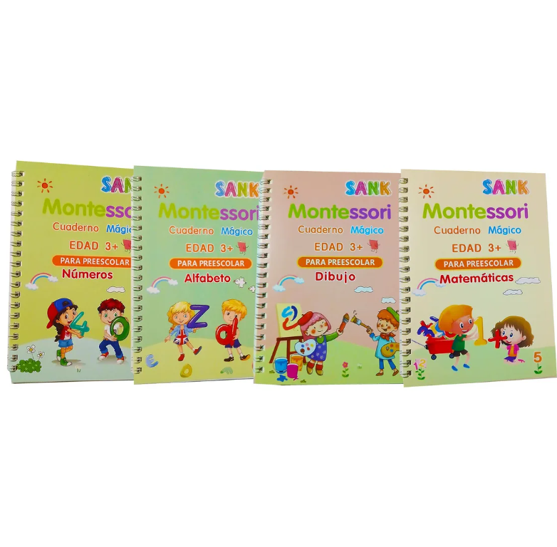 KIT MONTESSORI DE CALIGRAFÍA CREATIVA – APRENDE JUGANDO X4